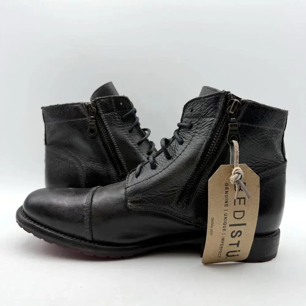 Bed Stu Womens Bonnie II Ankle Boots Size 8.5 EU 39 Black Leather NIB